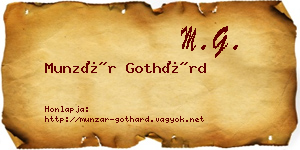 Munzár Gothárd névjegykártya